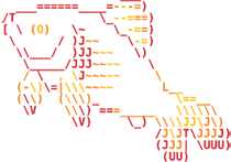 ASCII art depicting a fish