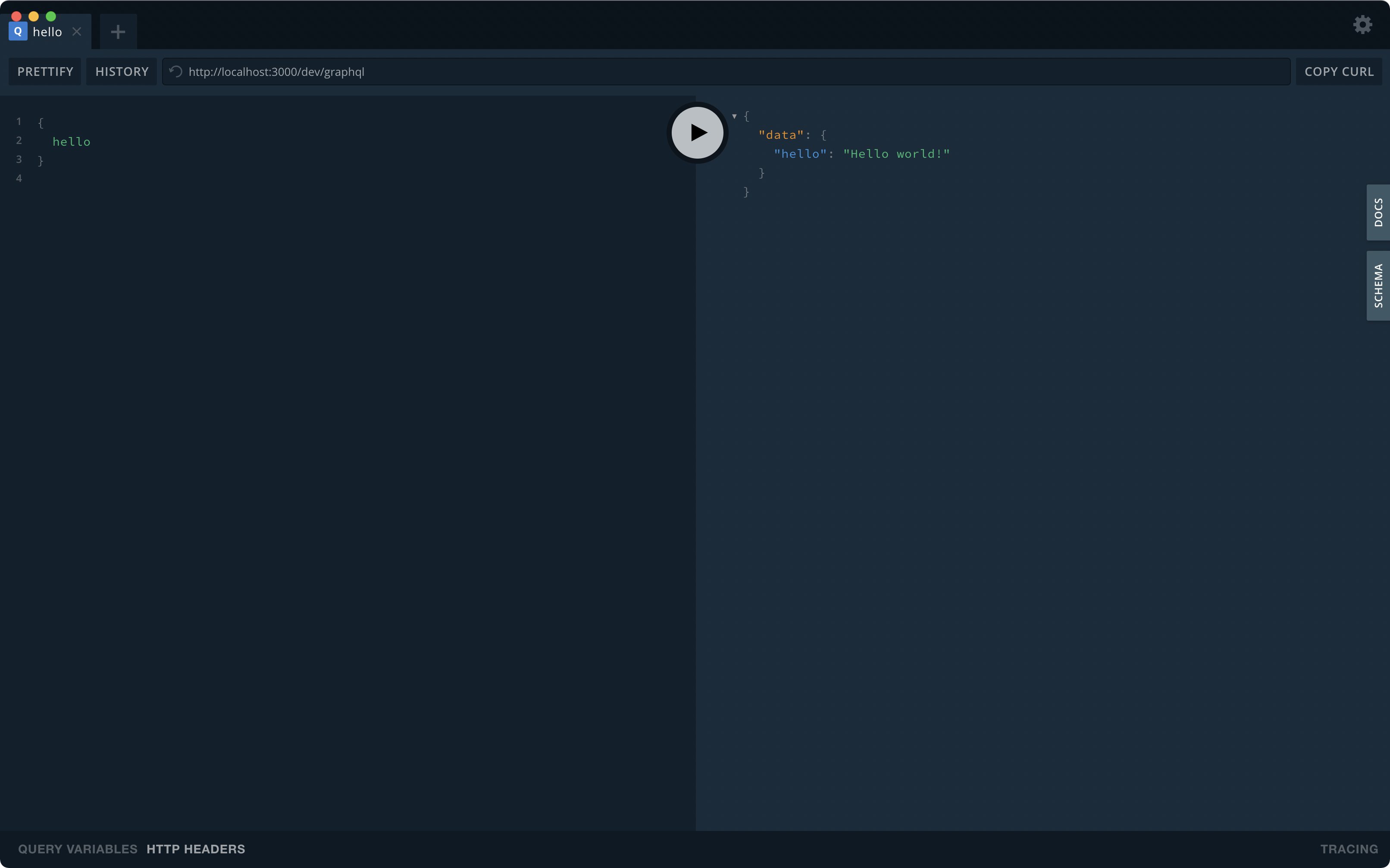 GraphQL playground